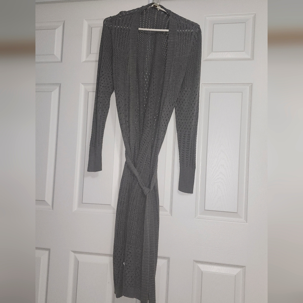 Sonoma open front long tie duster cardigan.